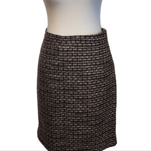 EUC Loft Multicolor Twill Plaid Vented Back Mini Pencil Skirt